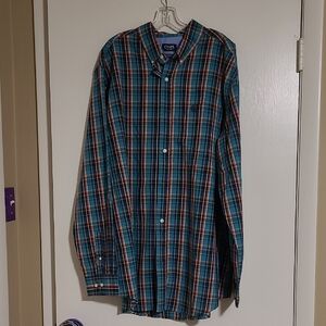 NWOT! Chaps Men's Plaid Shirt - Blue and Red, Size 2XLT
